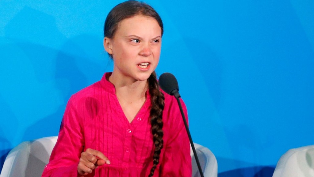 La ambientalista Greta Thunberg, 16 años, la participante más joven de Davos